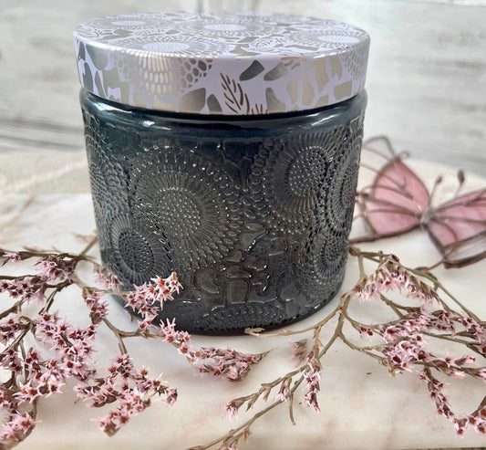 Embossed Gray Candle
